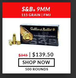 Sellier & Bellot - 9mm - 115 Grain - FMJ - 500 Rounds