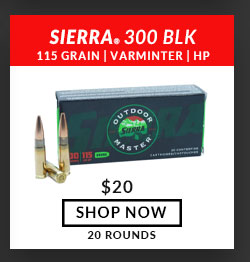 Sierra - Outdoor Master - 300 Blackout - 115 Grain - HP - Varminter- 20 Rounds
