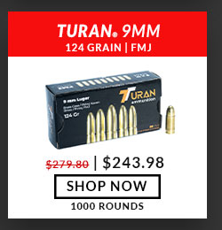 Turan - 9mm - 124 Grain - FMJ - 1000 Rounds