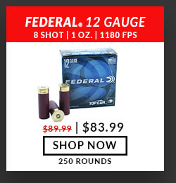 Federal - Top Gun - 12 Gauge - #8 Shot - 2-3/4'' - 1 oz. - 1180 FPS - 250 Rounds