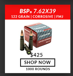 BSP - 7.62x39 - 122 Grain - FMJ - 1000 Rounds - Corrosive