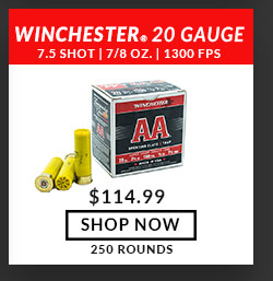 Winchester - AA - 20 Gauge - #7.5 Shot - 2-3/4'' - 7/8 oz. - 1300 FPS - 250 Rounds