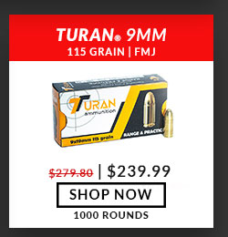 Turan - Range & Practice - 9mm - 115 Grain - FMJ - 1000 Rounds