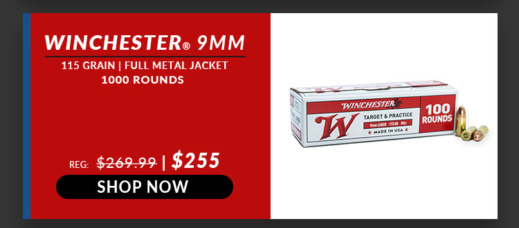 Winchester - 9mm - 115 Grain - FMJ - 1000 Rounds