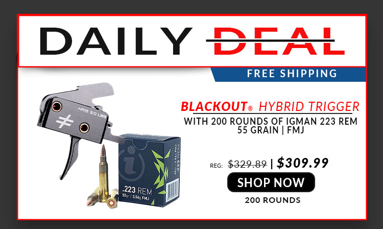 Blackout Defense - Zero Trigger - AR-15 - 3.0 lb - Hybrid -  Black Nitride - With - 200 Rounds - of - Igman - 223 Rem - 55 Grain - FMJ