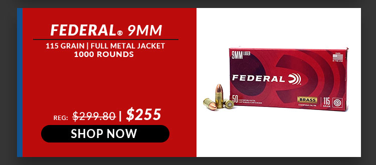 Federal - Champion Training - 9mm - 115 Grain - FMJ - 1000 Rounds