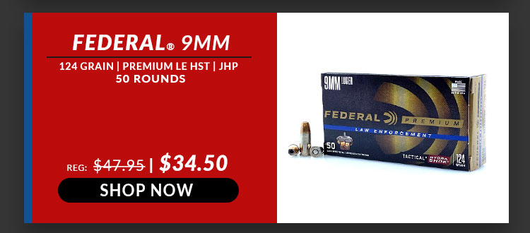 Federal - Premium LE HST - 9mm - 124 Grain - JHP - 50 Rounds