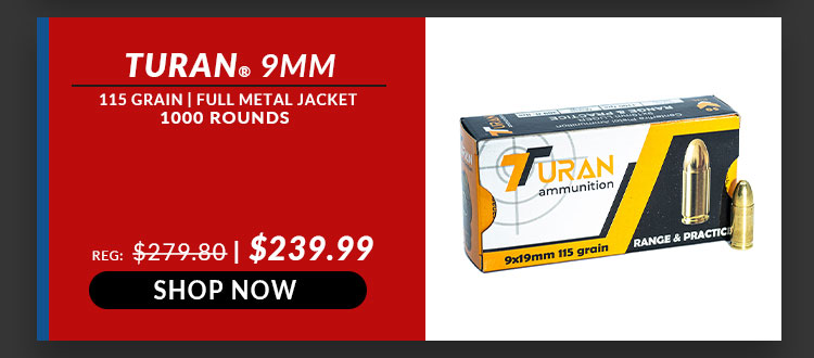 Turan - Range & Practice - 9mm - 115 Grain - FMJ - 1000 Rounds