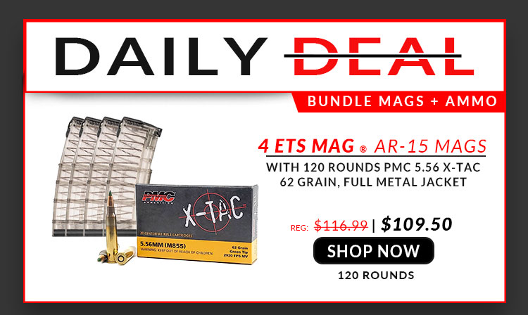 4 ETS Mag - AR-15 Magazine - 30 Round - Non-Coupled- with 120 Rounds- PMC-X-TAC- 62 Grain-M855-FMJ