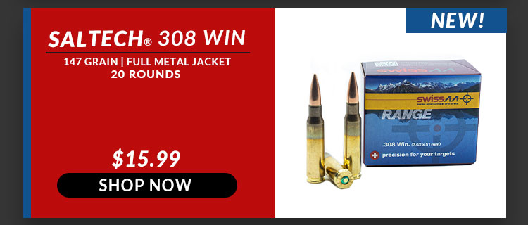 Saltech Swiss Range - 308 Win - 147 Grain - FMJ - 20 Rounds