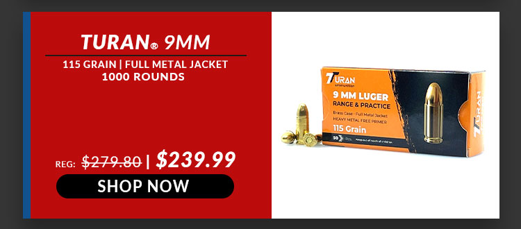 Turan - 9mm - 115 Grain - FMJ - 1000 Rounds