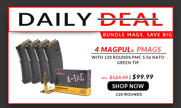 4 Magpul PMAGS - PMC - 5.56x45mm - M855 - Green Tip - 120 Rounds