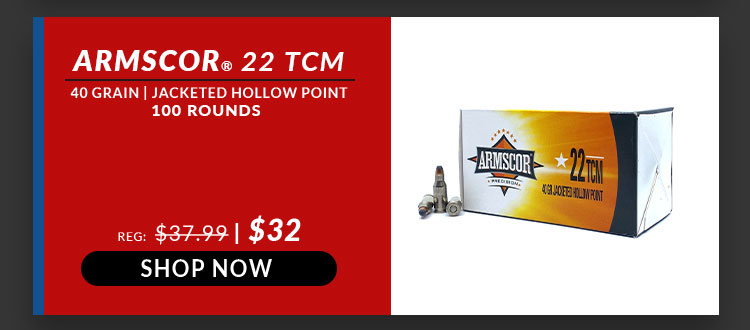 Armscor - 22 TCM - 40 Grain - JHP - 100 Rounds