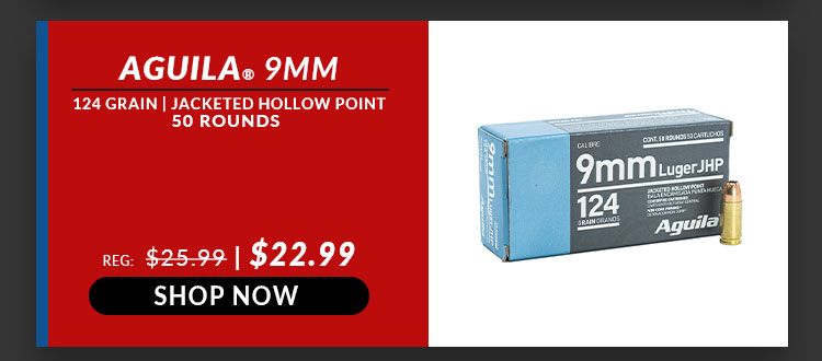 Aguila - 9mm  - 124 Grain - JHP - 50 Rounds