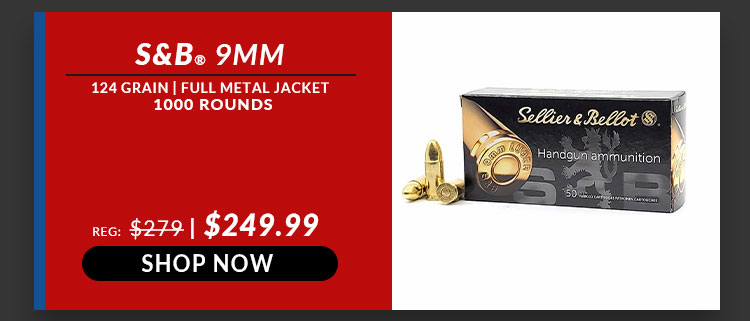 Sellier & Bellot - 9mm - 124 Grain - FMJ - 1,000 Rounds