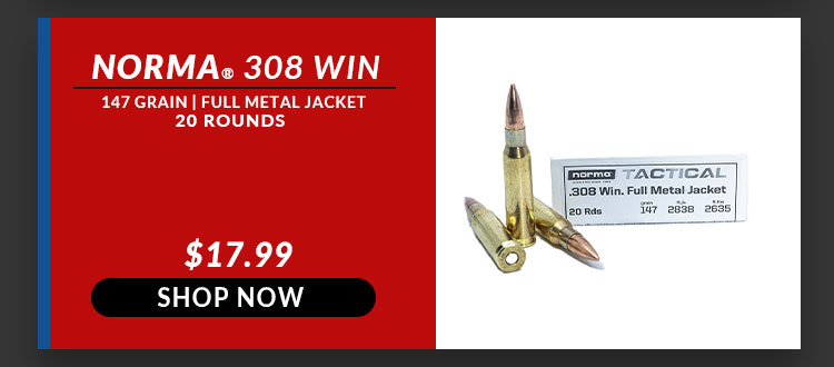 Norma - Tac - 308 Win - 147 Grain - FMJ - 20 Rounds