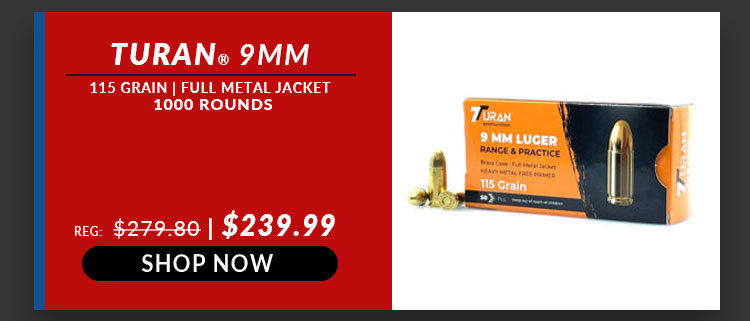 Turan - 9mm - 115 Grain - FMJ - 1000 Rounds