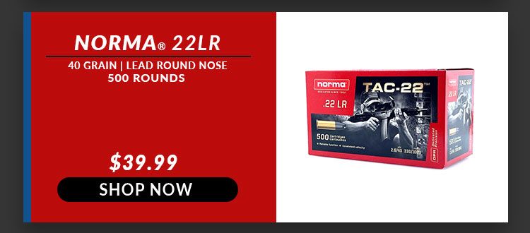 Norma - TAC-22 - 22 Long Rifle - 40 Grain - LRN - 1083 fps - 500 Rounds