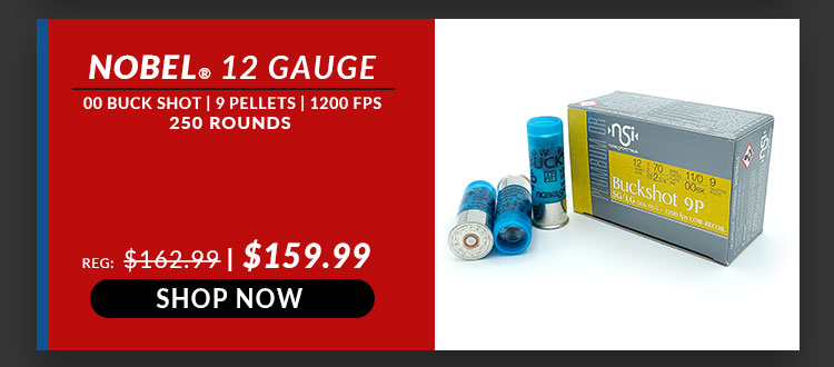 Nobel Sport - Law Enforcement - 12 Gauge - #00 Buck Shot - 9 pellets - 1200 FPS - 250 Rounds