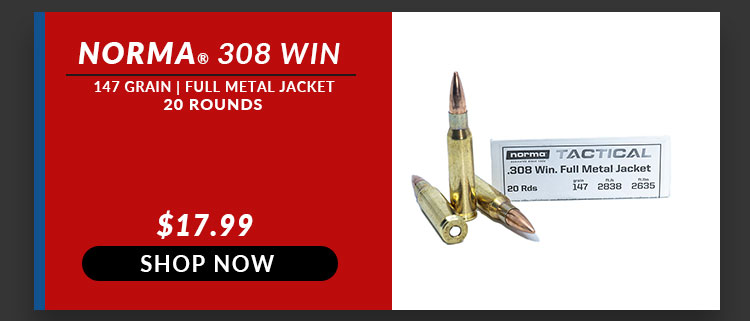 Norma – Tac – 308 Win – 147 Grain – FMJ – 20 Rounds