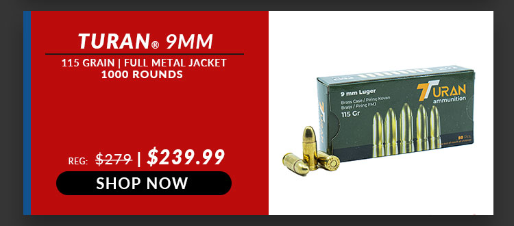 Turan – 9mm – 115 Grain – FMJ – 1000 Rounds