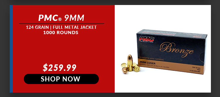 PMC – Bronze – 9mm – 124 Grain – FMJ – 1000 Rounds
