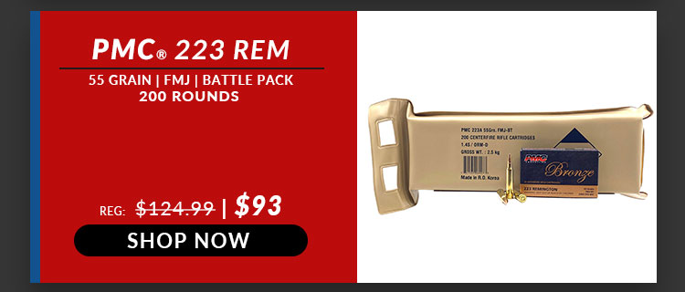 PMC – Bronze – 223 Rem – 55 Grain – FMJ – Battle Pack – 200 Rounds