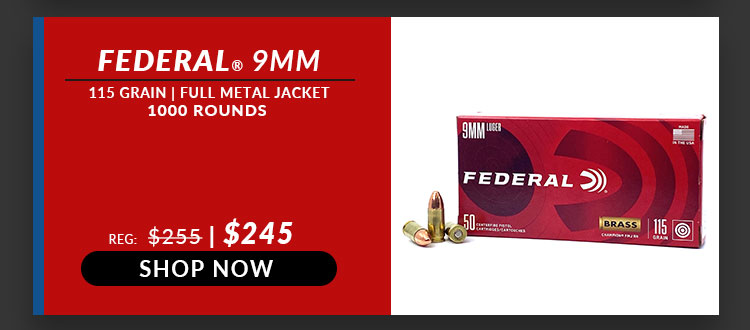Federal - Champion Training - 9mm - 115 Grain - FMJ - 1000 Rounds