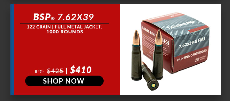 BSP - 7.62x39 - 122 Grain - FMJ - 1000 Rounds - Corrosive