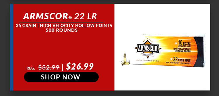 Armscor - 22 Long Rifle - 36 Grain - HVHP - 500 Rounds