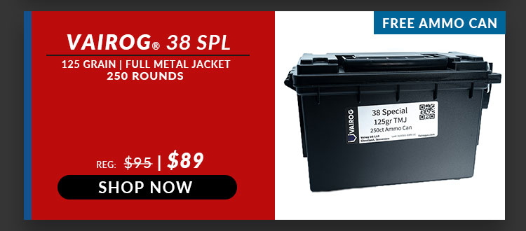 Vairog – 38 Special – 125 Grain – FMJ – Ammo Can – 250 Rounds