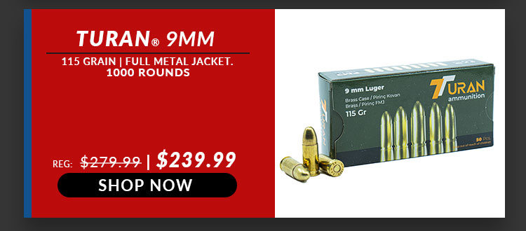 Turan - 9mm - 115 Grain - FMJ - 1000 Rounds