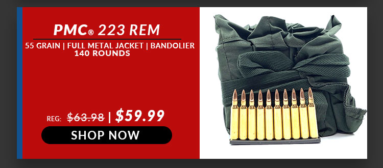PMC - Bronze - 223 Rem - 55 Grain - FMJ - with Bandolier - 140 Rounds