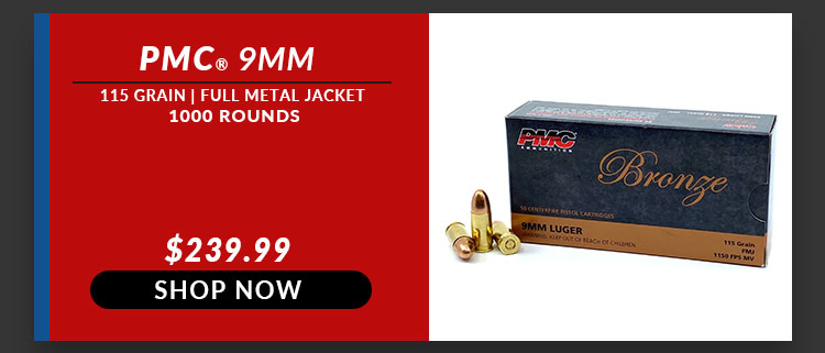 PMC - Bronze - 9mm - 115 Grain - FMJ - 1000 Rounds
