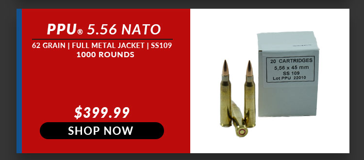 Prvi Partizan (PPU) – SS109 – 5.56x45mm – 62 Grain – FMJBT – 1000 Rounds