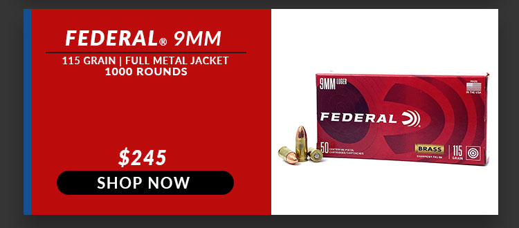 Federal – Champion Training – 9mm – 115 Grain – FMJ – 1000 Rounds