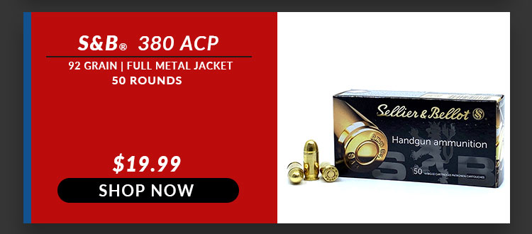 Sellier & Bellot – 380 Auto – 92 Grain – FMJ – 50 Rounds