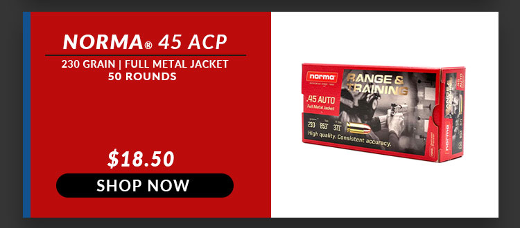 Norma – 45 ACP – 230 Grain – FMJ – 50 Rounds