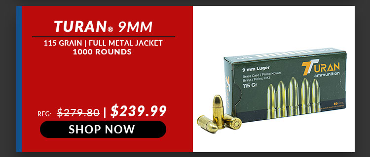 Turan – 9mm – 115 Grain – FMJ – 1000 Rounds