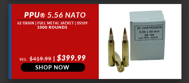 Prvi Partizan (PPU) – SS109 – 5.56x45mm – 62 Grain – FMJBT – 1000 Rounds