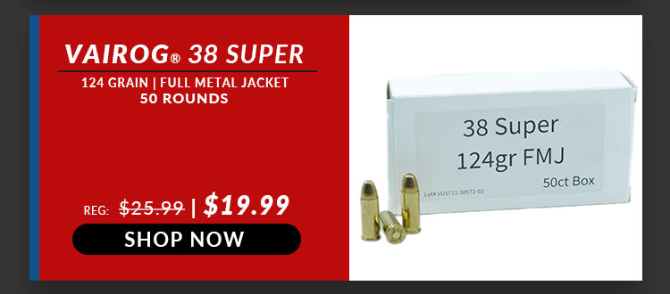 Vairog – 38 Super – 124 Grain – FMJ – 50 Rounds