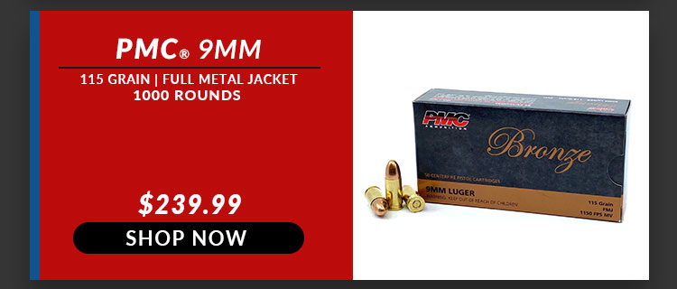 PMC – Bronze – 9mm – 115 Grain – FMJ – 1000 Rounds