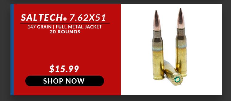 Saltech Swiss Range – 7.62×51 Ball – 147 Grain – FMJ – 20 Rounds
