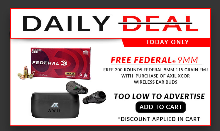 FREE! Federal – 9mm – 115 Grain – FMJ – 200 Rounds – with – AXIL – XCOR – True Wireless Digital – Ear Buds