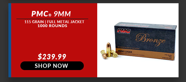 PMC – Bronze – 9mm – 115 Grain – FMJ – 1000 Rounds