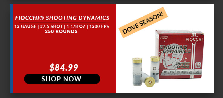Fiocchi – Shooting Dynamics – 12 Gauge – #7.5 Shot – 1-1/8 oz. – 1200 FPS