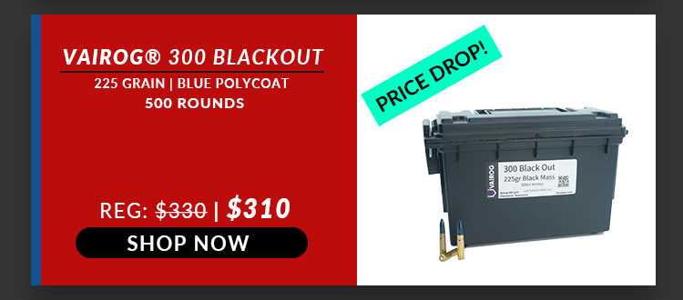 Vairog – 300 Blackout – 225 Grain – Blue PolyCoat