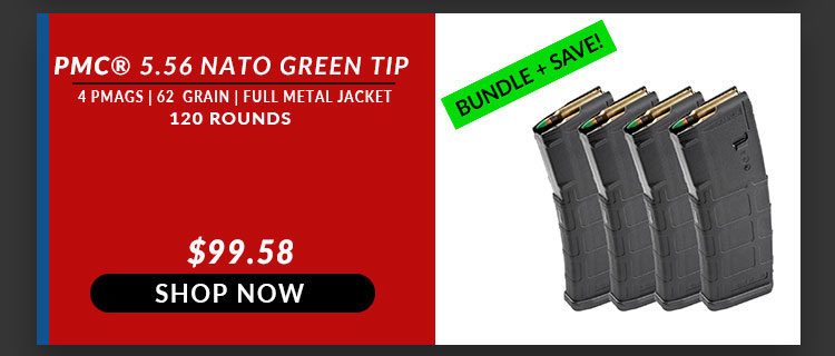 PMC – X-Tac – 5.56x45mm – 62 Grain – FMJ (120 Rounds) + Magpul PMAG M2 – AR15/M4 – Black (4 Mags)