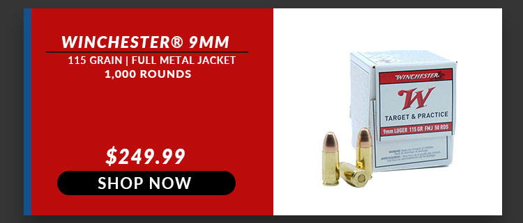 WINCHESTER – TARGET & PRACTICE – 9MM – 115 GRAIN – FMJ