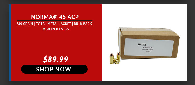 Norma – 45 ACP – 230 Grain – TMJ (Bulk Pack)